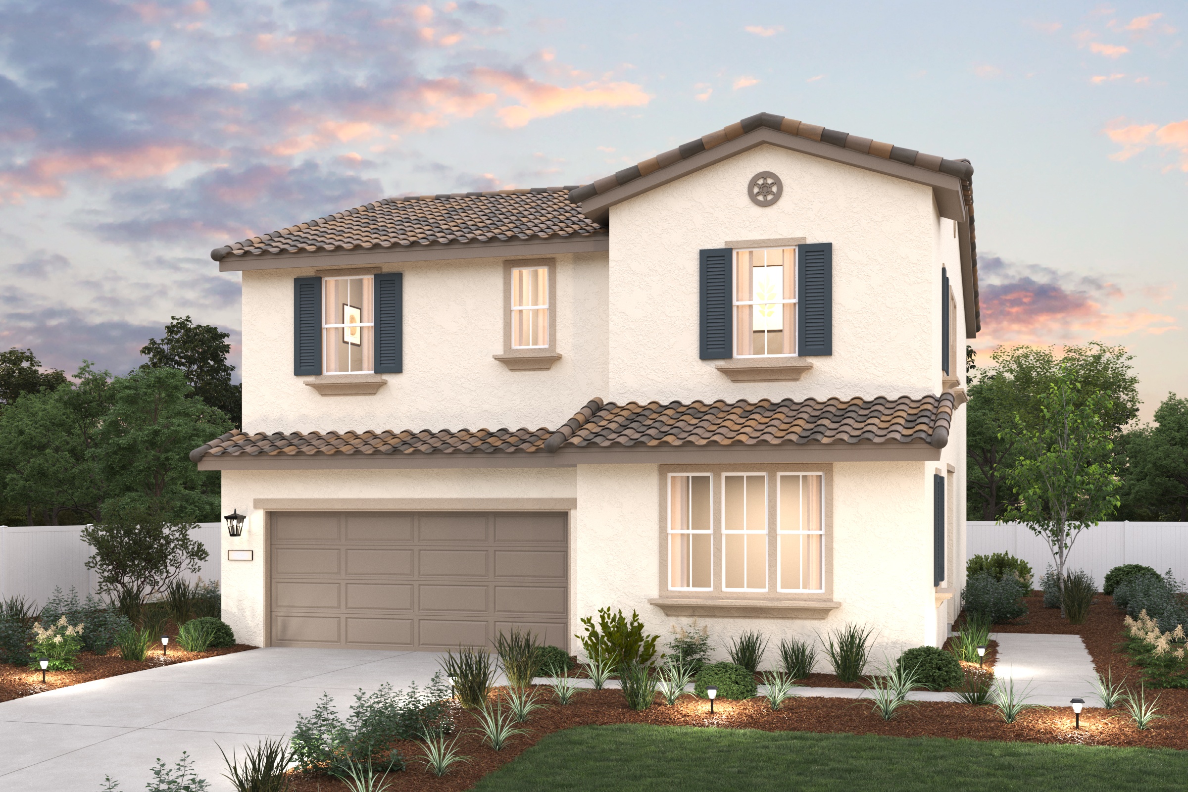 A house with a garage.