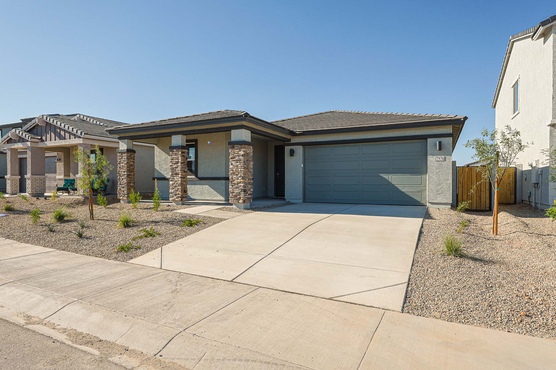 A house with a garage.
