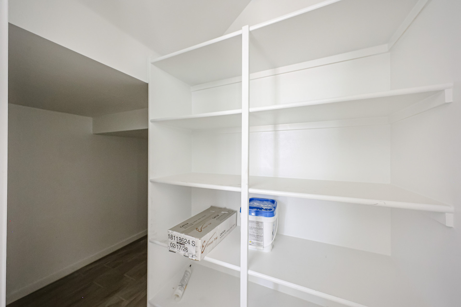 A white shelving unit.