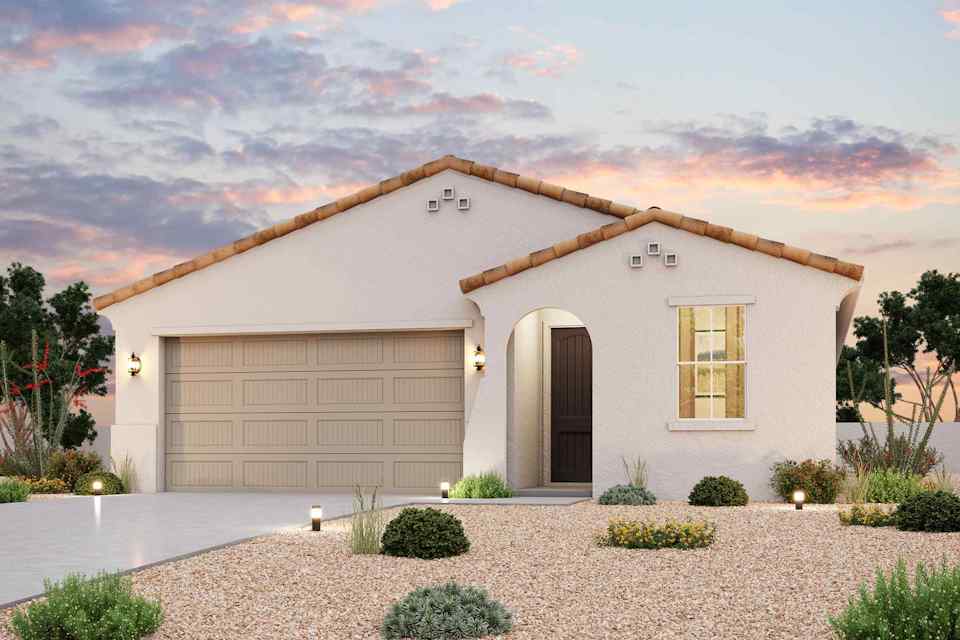 A house with a garage.