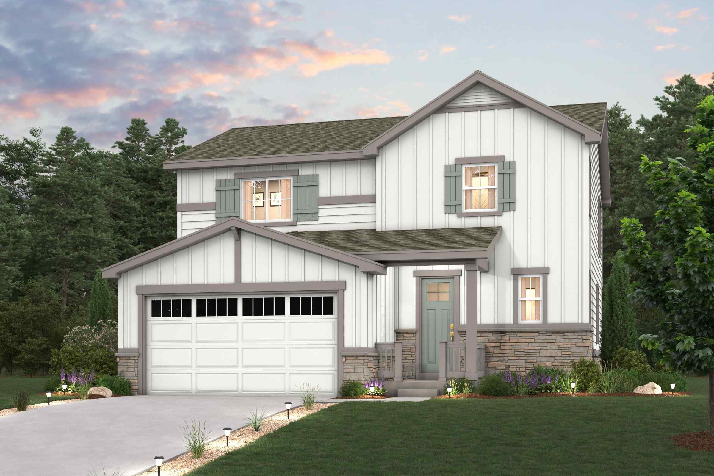 A house with a garage.