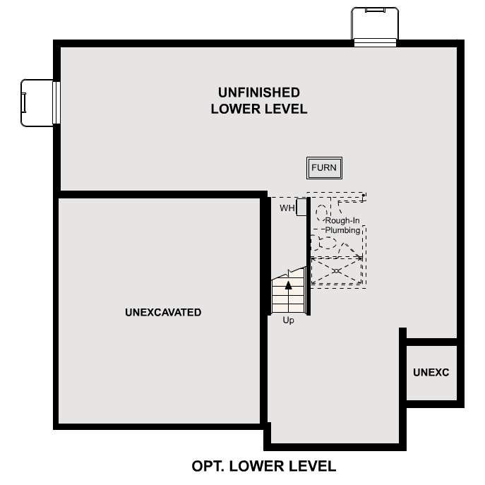 Diagram. Powell floorplan, Basement option