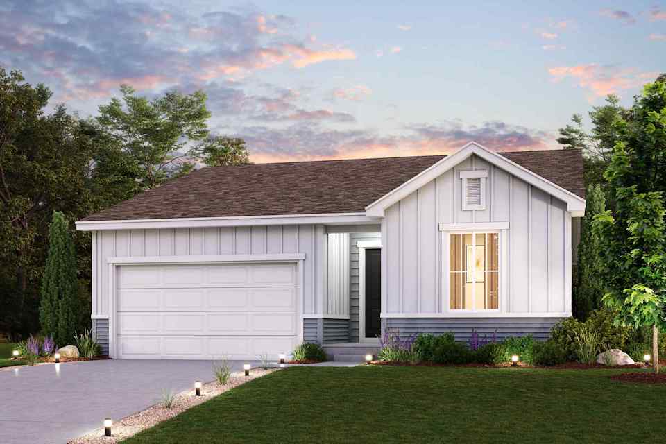 A house with a garage.