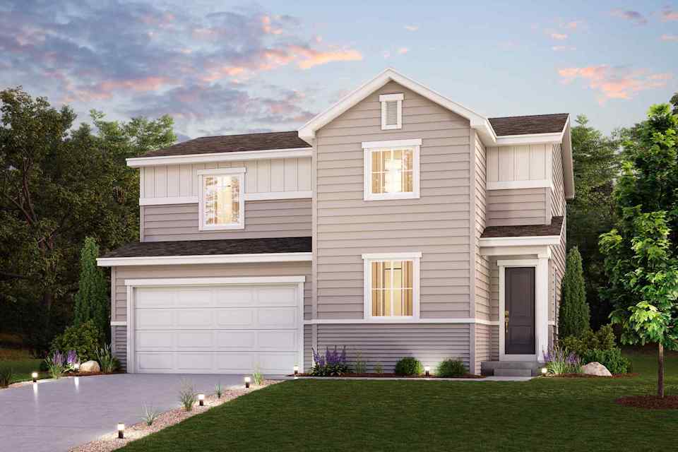 A house with a garage.