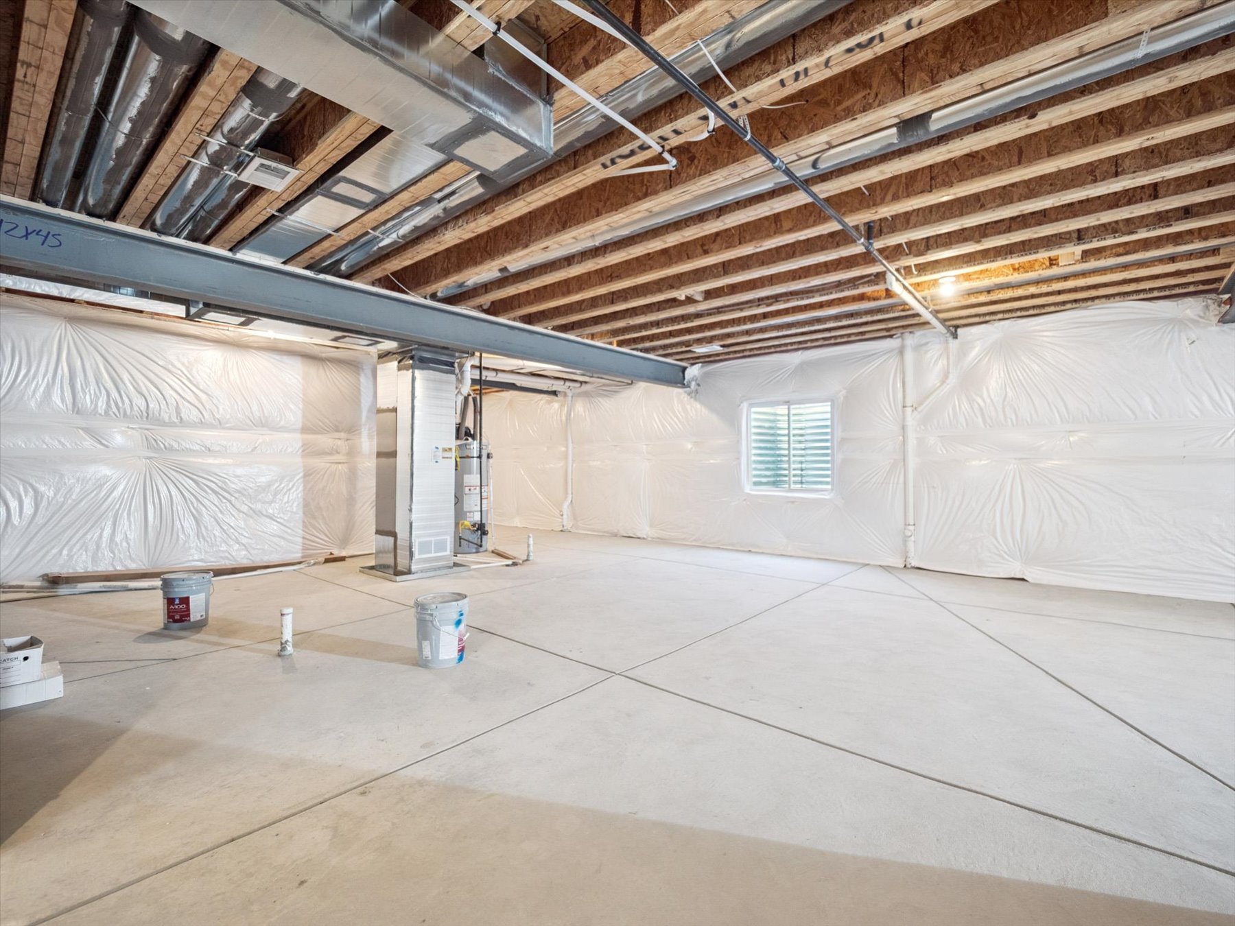 A room with a white wall and a white floor.