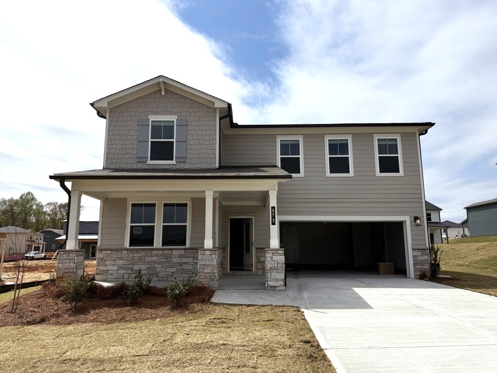 A house with a garage.