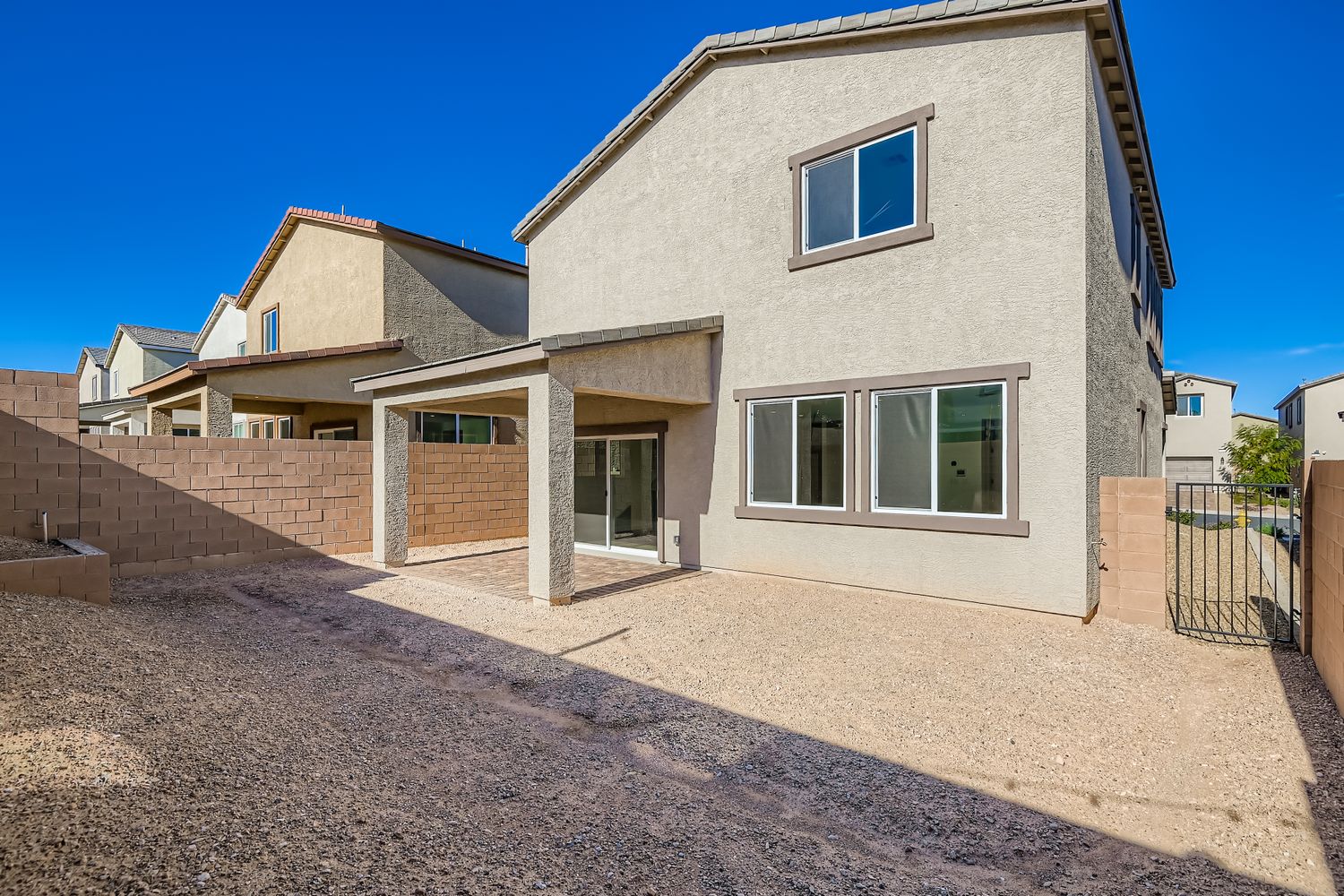 A house with a fence around it.