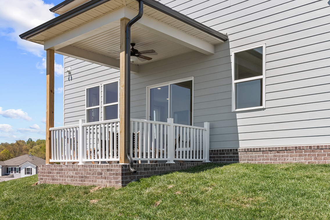 A house with a porch.