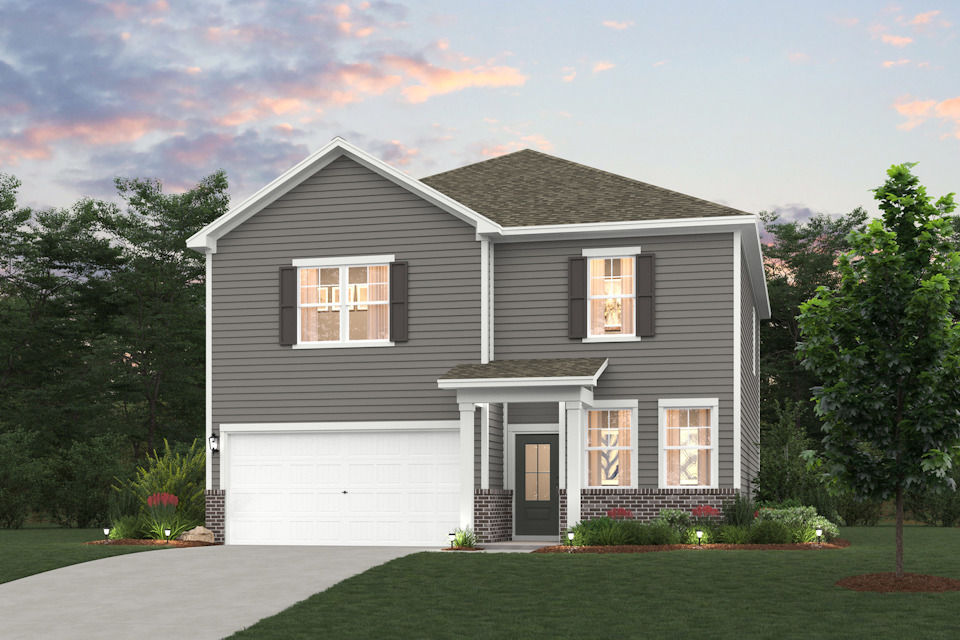 A house with a garage.
