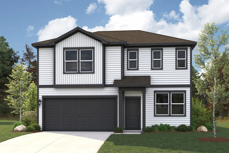 A house with a garage.