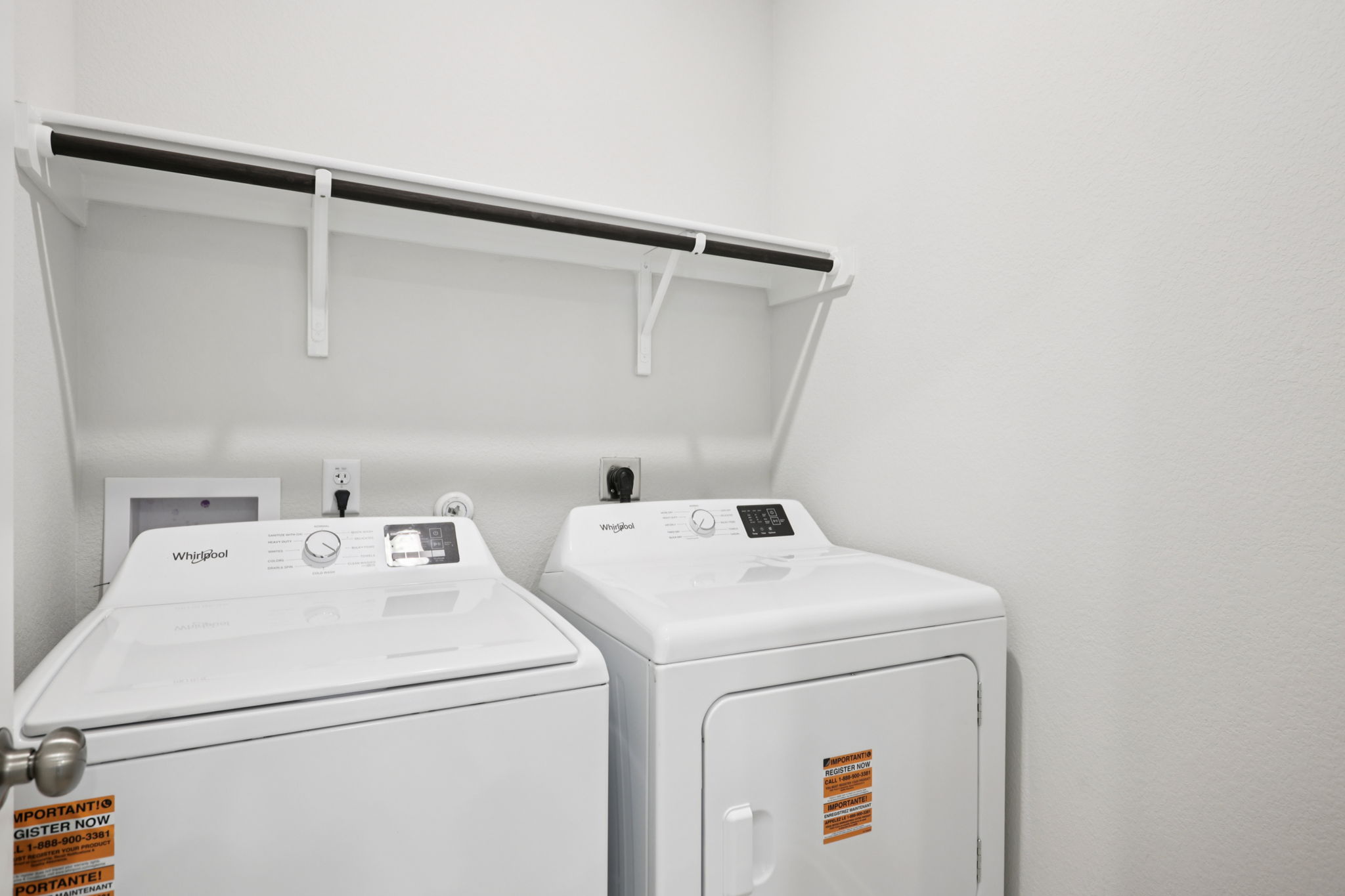 A washing machine and dryer.