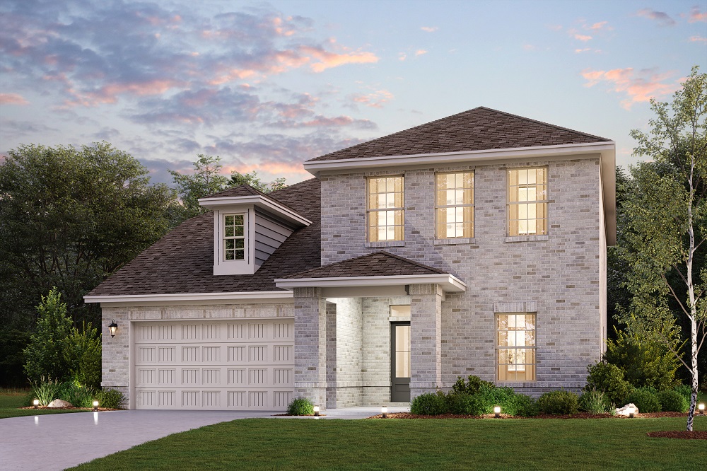 A house with a garage.