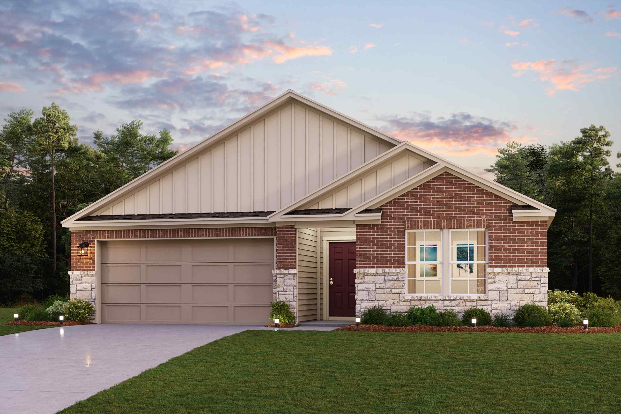 A house with a garage.