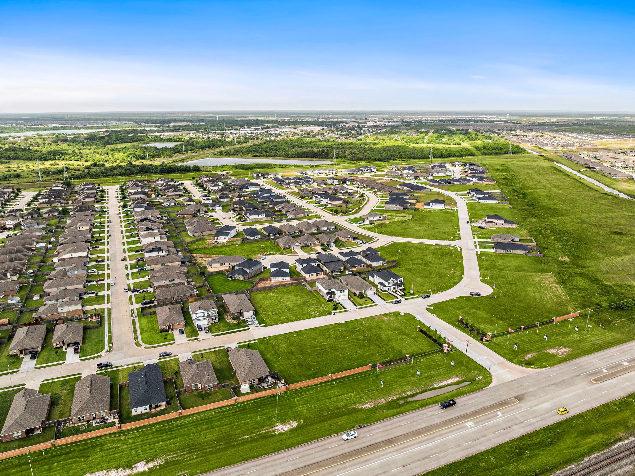 A large area with many buildings.