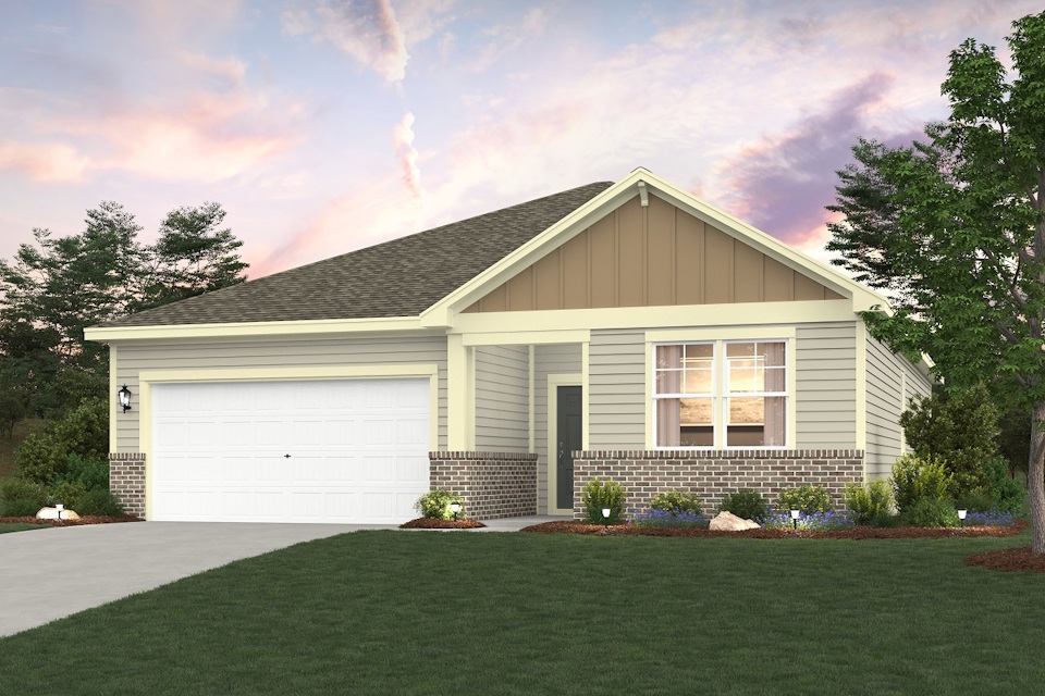 A house with a garage.