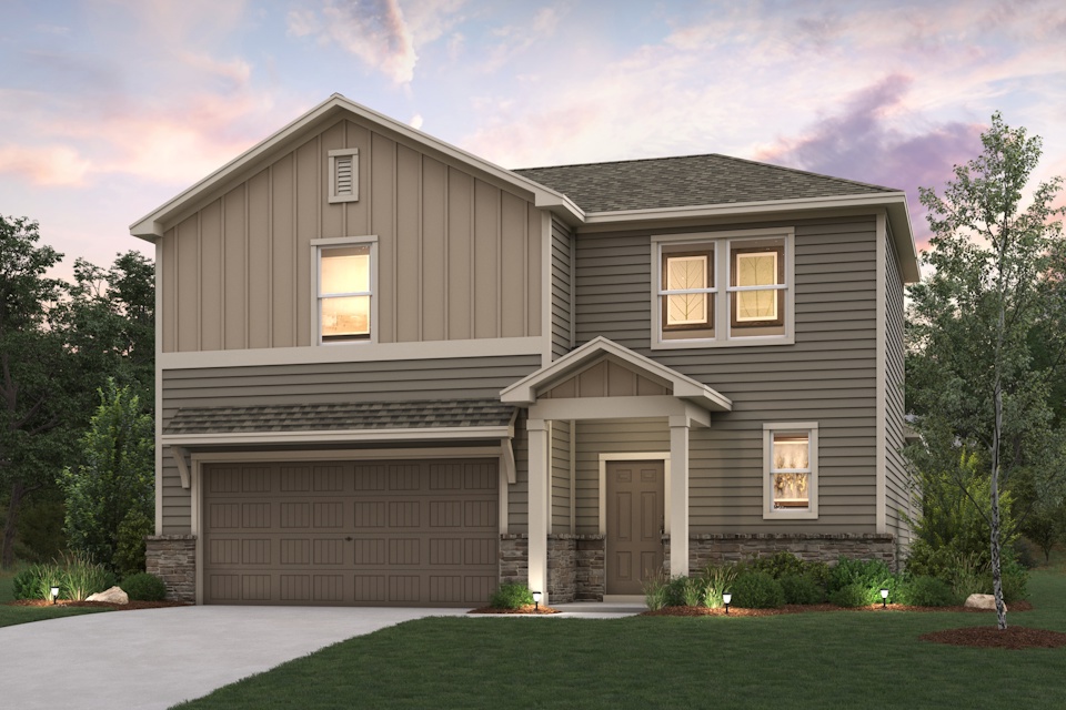 A house with a garage.