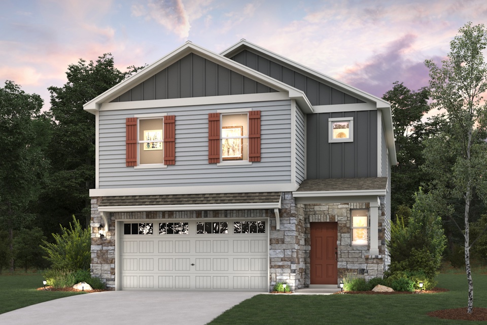 A house with a garage.