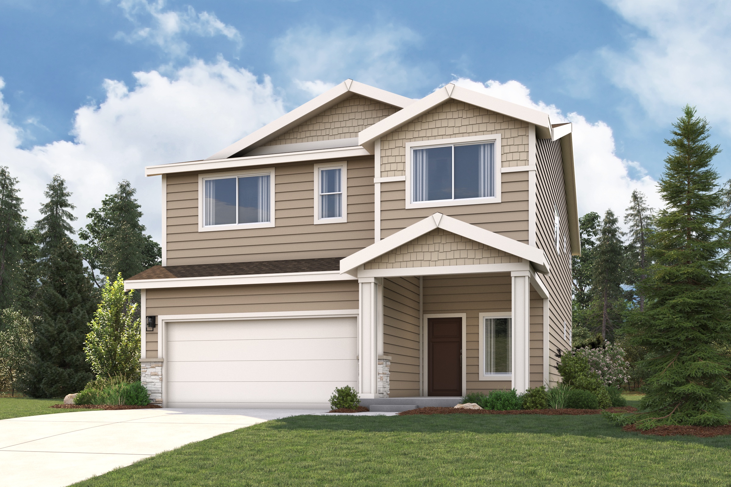 A house with a garage.