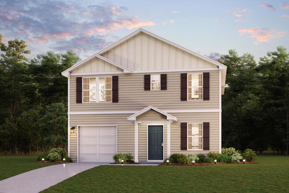 A house with a garage.