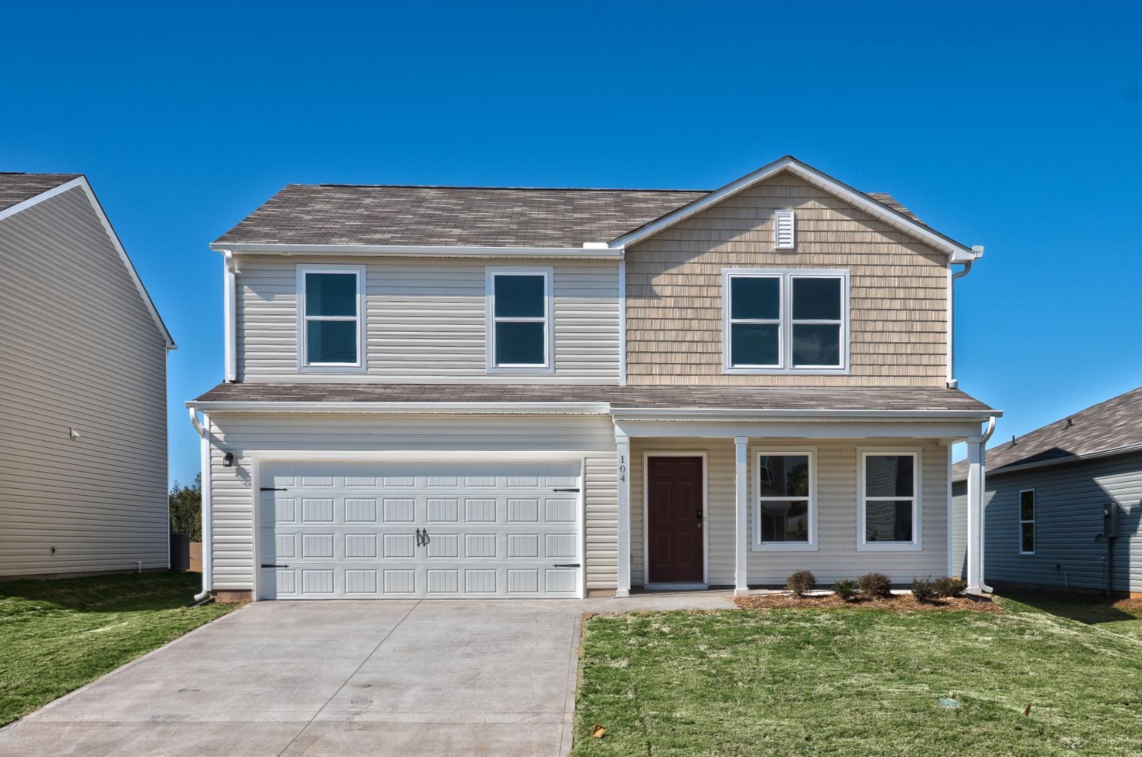 A house with a garage.